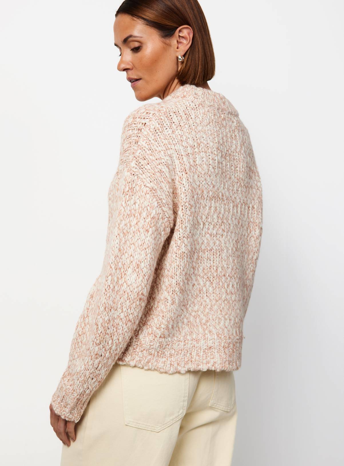 Brown Popcorn Knit Jumper XL - Image 4